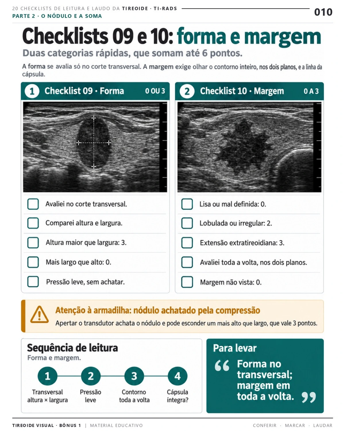 Página do bônus: 20 Checklists de Leitura e Laudo